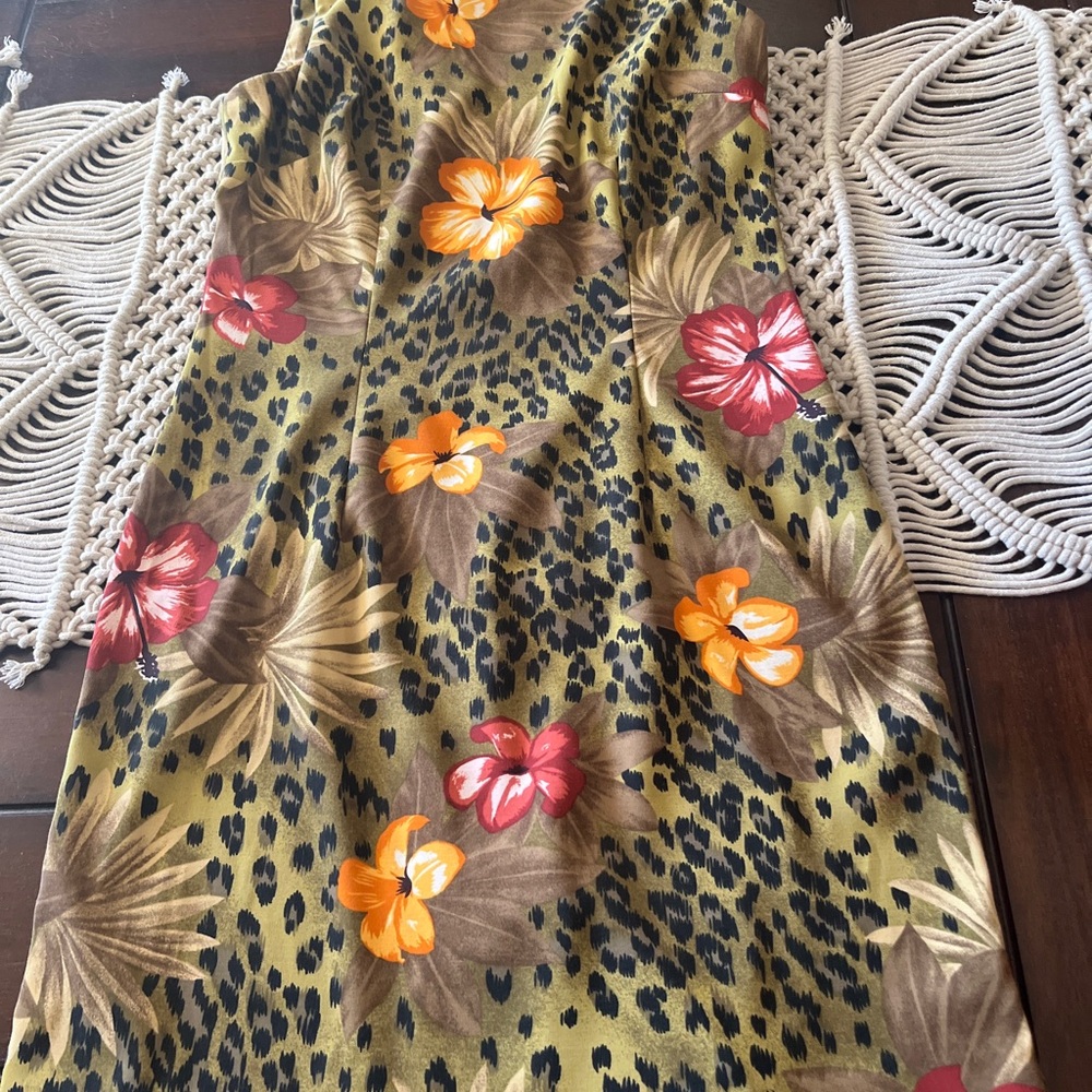 Beautiful Vintage 90d U2 Wear Me Out Dress Leapord And Flower Print .